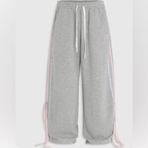 Gray Sweatpants with Pink Trim - Brand: